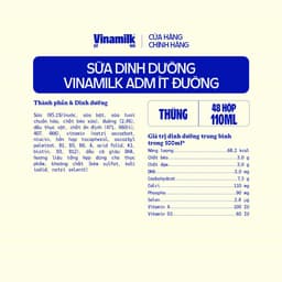 Thumbnail Sữa dinh dưỡng ít đường Vinamilk ADM - Thùng 48 hộp 110ml 3