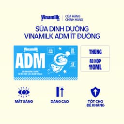 Thumbnail Sữa dinh dưỡng ít đường Vinamilk ADM - Thùng 48 hộp 110ml 1