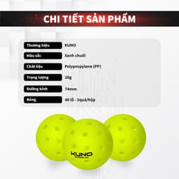 Thumbnail Hộp 3 Qủa Bóng Pickleball Kuno Strike 40, Độ Bền Cao, Chuẩn Thi Đấu 1