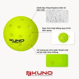Thumbnail Hộp 3 Qủa Bóng Pickleball Kuno Strike 40, Độ Bền Cao, Chuẩn Thi Đấu 2