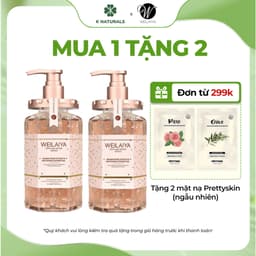 Thumbnail Set 2 sữa tắm dưỡng trắng cánh hoa hông Damask Weilaiya Shower Gel 450ml làm sạch và sáng da 1