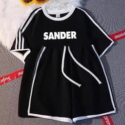 Thumbnail Set đồ nữ SANDER NAD, bộ quần áo nữ mặc nhà cotton mì nỉ form rộng thoáng mát bộ thể thao nữ mùa hè tay lỡ 4