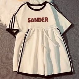 Thumbnail Set đồ nữ SANDER NAD, bộ quần áo nữ mặc nhà cotton mì nỉ form rộng thoáng mát bộ thể thao nữ mùa hè tay lỡ 1