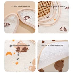 Thumbnail Yếm chống thấm chữ U Kidsworld vải muslin an toàn cho bé, Yếm cổ vuông muslin chống thấm cho bé 3