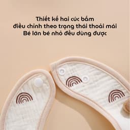 Thumbnail Yếm vuông chất liệu mềm mại, yếm dãi yếm ăn dặm có nút bấm sau gáy cho bé trai bé gái 3