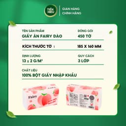 Thumbnail Combo 4 Gói Giấy Ăn Fairy Đào Khổ To 3 Lớp Siêu Dai Tiện Lợi Chất Liệu Mềm Mịn An Toàn Cho Bé 450 Tờ 1