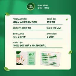 Thumbnail Giấy Ăn Rút Fairy Sen 100% Gỗ Tự Nhiên An Toàn Cho Bé 3 Lớp Bền Dai Mềm Mại Tiện Lợi 270 Tờ 1
