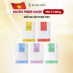 Thumbnail Combo Mix 5 Miếng Mặt Nạ Vải Vi Sợi Be'Balance MICRO FIBER MASK 3in1 giúp Làm Đẹp Da 1