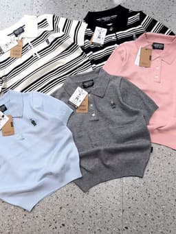Thumbnail Áo thun polo cổ bẻ chất dệt kim cao cấp thêu hình lai bo nhiều màu thời trang Callene (L2701) 1