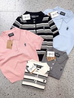Thumbnail Áo thun polo cổ bẻ chất dệt kim cao cấp thêu hình lai bo nhiều màu thời trang Callene (L2701) 3