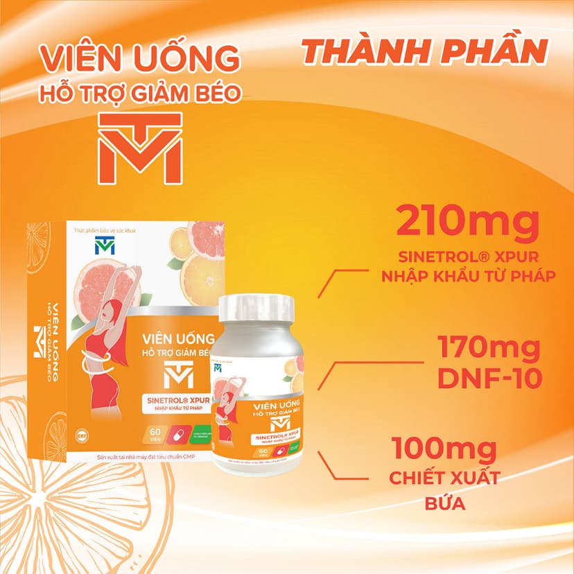 Ảnh Viên uống hỗ trợ giảm béo VTM giảm cảm giác thèm ăn, phân giải mỡ thừa, an toàn không tác dụng phụ 3
