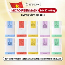Thumbnail Combo Mix 10 Miếng Mặt Nạ Vải Vi Sợi Be'Balance MICRO FIBER MASK 3in1 giúp Làm Đẹp Da 1