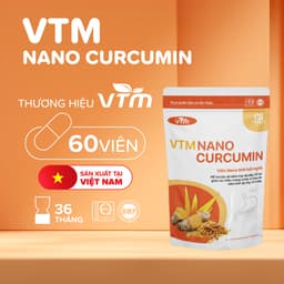 Thumbnail Viên uống tinh bột nghệ VTM NANO CURCUMIN giảm viêm loét dạ dày, hành tá tràng - túi 60 viên 2