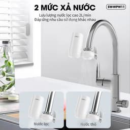 Thumbnail Bộ lọc nước tại vòi Samono WPW11, 5 lớp lọc, ABS cao cấp hạt nguyên tử gốm và than hoạt tính đảm bảo sức khỏe 2
