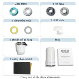 Thumbnail Bộ lọc nước tại vòi Samono WPW11, 5 lớp lọc, ABS cao cấp hạt nguyên tử gốm và than hoạt tính đảm bảo sức khỏe 4