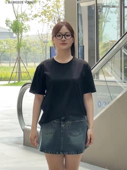 Thumbnail Áo thun dáng rộng cổ tròn BIGSIZE (55kg đến 95kg) – 25HYAP086 - [BU Bigsize Young] 1