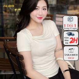 Thumbnail Áo Thun Nữ Công Sở Nơ Vai Nhún Sườn Thiết Kế Thanh Lịch 275 | Áo Phông Dáng Ôm Mặc Đi Làm, Đi Chơi 1