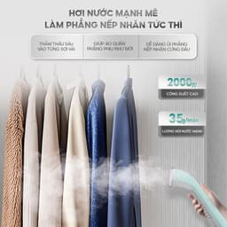 Thumbnail Bàn ủi hơi nước đứng AQUA S2526T có thể ủi treo ủi phẳng, công suất 2000W, dung tích 1.7L 2