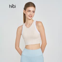 Thumbnail Áo tập yoga gym croptop Hibi Sports CR805, kèm mút ngực, phù hợp chơi pickleball tennis 3
