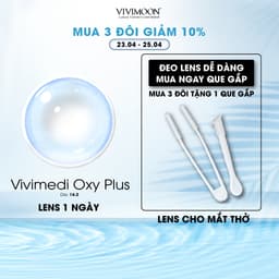 Thumbnail Kính áp tròng VIVIMOON LENS trong suốt cận 1 ngày cho mắt thở Vivimedi Oxy Plus 24h (Giá 01 chiếc) 1