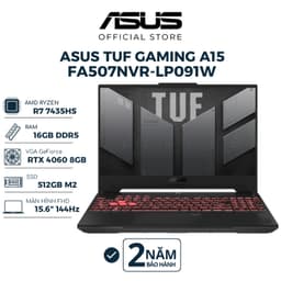 Thumbnail Laptop ASUS TUF Gaming A15 FA507NVR-LP091W Ryzen 7 7435HS | RTX 4060 8GB | 16GB | 512GB | 15.6" FHD 144Hz | Win 11 | Xám 1
