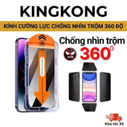 Thumbnail Kính cường lực tự dán chống nhìn trộm 360 độ KINGKONG K360 có khung tự dán cho Iphone 11 12 13 14 15 16 Pro Plus Promax 1