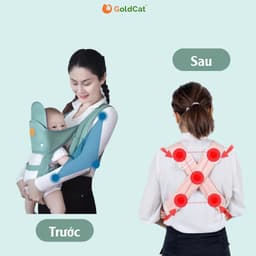 Thumbnail Địu Em Bé Goldcat Đa Năng 4 Tư Thế, Có Cổ Đỡ Dành Cho Bé Từ 0-36 Tháng 3