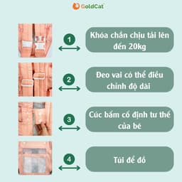 Thumbnail Địu Em Bé Goldcat Đa Năng 4 Tư Thế, Có Cổ Đỡ Dành Cho Bé Từ 0-36 Tháng 4