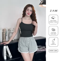 Thumbnail SHE BY ZAM - ÁO HAI DÂY PHỐI REN & QUẦN ĐÙI KẺ SỌC 4