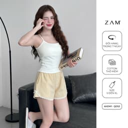Thumbnail SHE BY ZAM - ÁO HAI DÂY PHỐI REN & QUẦN ĐÙI KẺ SỌC 2