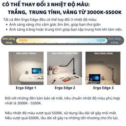 Thumbnail Đèn bàn học Led bảo vệ mắt Ergo Edge DandiHome chống cận để học tập, làm việc, có thể kéo dài, gấp gọn - 4 chế độ sáng 4