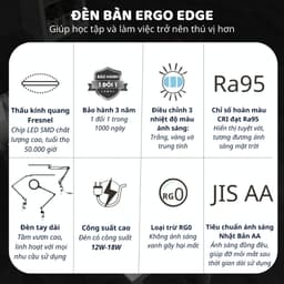 Thumbnail Đèn bàn học Led bảo vệ mắt Ergo Edge DandiHome chống cận để học tập, làm việc, có thể kéo dài, gấp gọn - 4 chế độ sáng 3