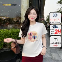 Thumbnail Áo phông nữ Quảng Châu mã 3732 in hình chữ ROSE  chất cotton co giãn, thoáng mát 1