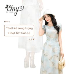 Thumbnail Đầm Thiết Kế EMY Thời Trang Cao Cấp EM7678 Tơ Ánh Sang Chảnh Đi Tiệc 3