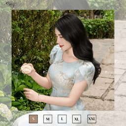 Thumbnail Đầm Thiết Kế EMY Thời Trang Cao Cấp EM7678 Tơ Ánh Sang Chảnh Đi Tiệc 2
