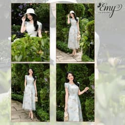 Thumbnail Đầm Thiết Kế EMY Thời Trang Cao Cấp EM7678 Tơ Ánh Sang Chảnh Đi Tiệc 4