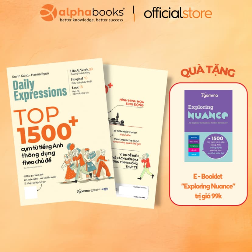 Ảnh Sách > Daily Expression: Top 1500+ Cụm Từ Tiếng Anh Thông Dụng Theo Chủ Đề (Alpha Books) 1