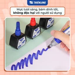 Thumbnail Mực bút lông dầu Thiên Long PMI-01 gồm 3 màu mực: Xanh/ Đỏ/ Đen, bám dính tốt, không độc hại theo tiêu chuẩn Châu Âu 1