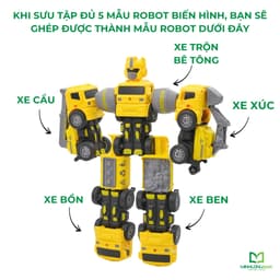 Thumbnail Đồ Chơi DUKA - Robot Biến Hình Các Loại Xe Công Trình Xây Dựng 1