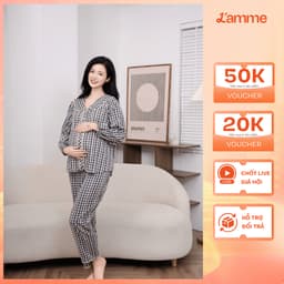 Thumbnail Bộ đồ ngủ mặc nhà Dalia họa tiết kẻ caro trẻ trung, chất liệu đũi mềm mại, kiểu dáng năng động thiêt kế by L'AMME 1