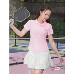 Thumbnail Áo thun polo thể thao nữ cổ lá sen Ferry Short Top cộc tay chất cotton cá sấu chơi tennis cầu lông Today U Wear 3