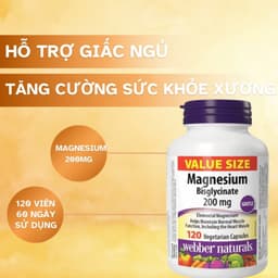 Thumbnail Viên uống bổ sung Magiê Webber Naturals Magnesium Bisglycinate 200mg 4