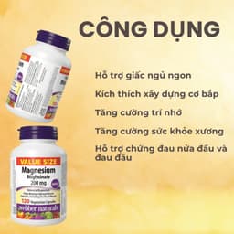 Thumbnail Viên uống bổ sung Magiê Webber Naturals Magnesium Bisglycinate 200mg 3
