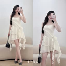 Thumbnail LYRA - Váy 2 dây dáng ngắn tầng phối viền rua - CSYVD0142 1