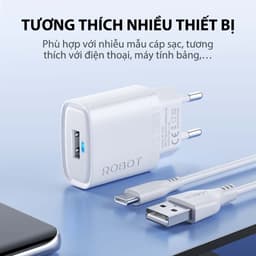 Thumbnail Cốc Sạc Cổng USB Kèm Cáp Sạc Robot RT-K7S/ RT-K7SC Nguồn ra 5V / 1.2A Hiển Thị Led Dễ Dàng Theo Dõi Trạng Thái 3