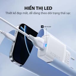 Thumbnail Cốc Sạc Cổng USB Kèm Cáp Sạc Robot RT-K7S/ RT-K7SC Nguồn ra 5V / 1.2A Hiển Thị Led Dễ Dàng Theo Dõi Trạng Thái 4