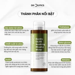 Thumbnail DrCeutics Nước Tẩy Trang Làm Dịu Da OLIVE - Gentle OLIVE Soothing Micellar Water Dành Cho Mọi Loại Da, Da nhạy cảm 500ml 4