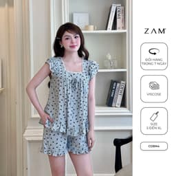 Thumbnail BỘ MẶC NHÀ SHE BY ZAM - CDBN - BỘ NGẮN TAY QUẦN ĐÙI BÈO NƠ CÁNH TIÊN 2