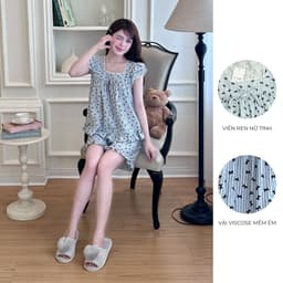 Thumbnail BỘ MẶC NHÀ SHE BY ZAM - CDBN - BỘ NGẮN TAY QUẦN ĐÙI BÈO NƠ CÁNH TIÊN 3