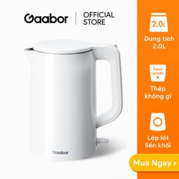Thumbnail Bình đun siêu tốc Gaabor EK20M-WH01A/WH02A dung tích lớn 2L công suất 1500W lòng ấm thép đúc liền kề dễ vệ sinh an toàn 1